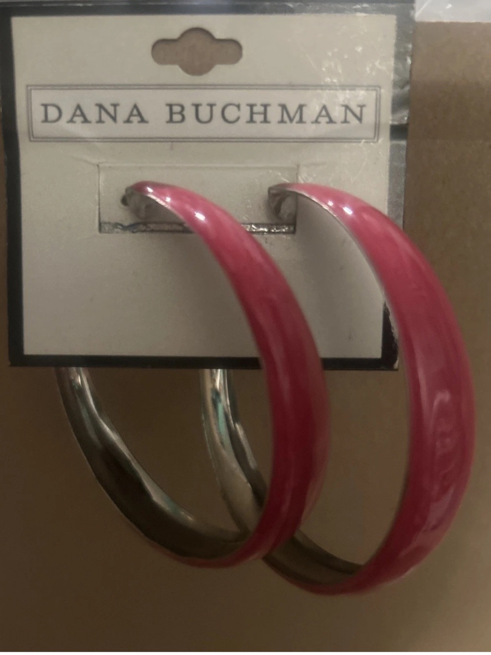 Dana Buchman Fushia Hoop Earrings